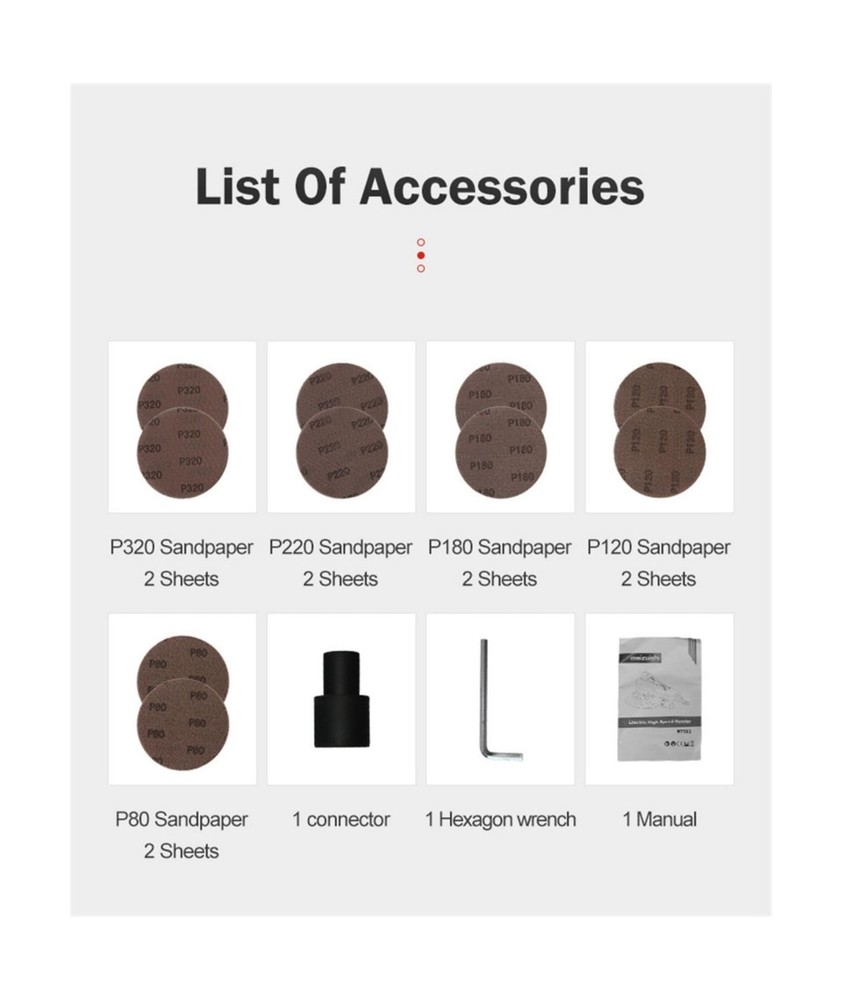 Random Orbital Sander Brushless 350W 3A Multi-function Variable Speed Electri...