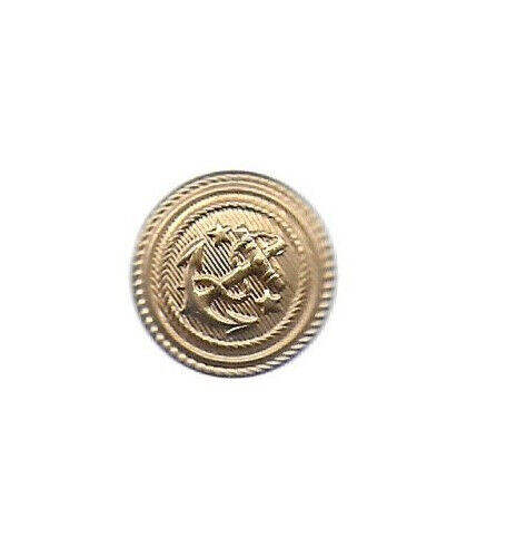 Brass Uniform  Button Anchor & Chain;  CHESHIRE BUTTON CT USA