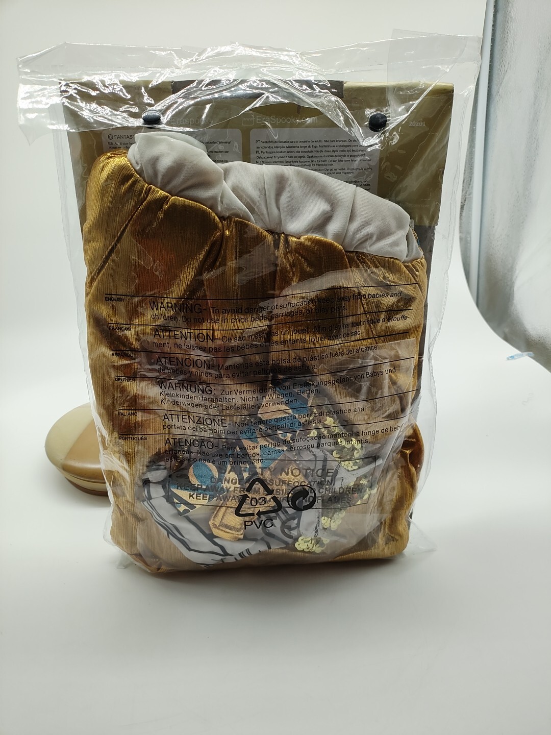 Cleo Mummy Egyptian Halloween Costume Girls Size L 12-14 Dress Leggings Set New