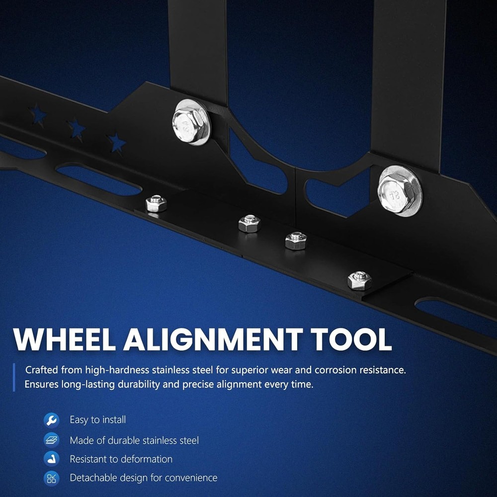 Portable Knock-Down Wheel Alignment Tool Kit with Removable Toe Plates & Black