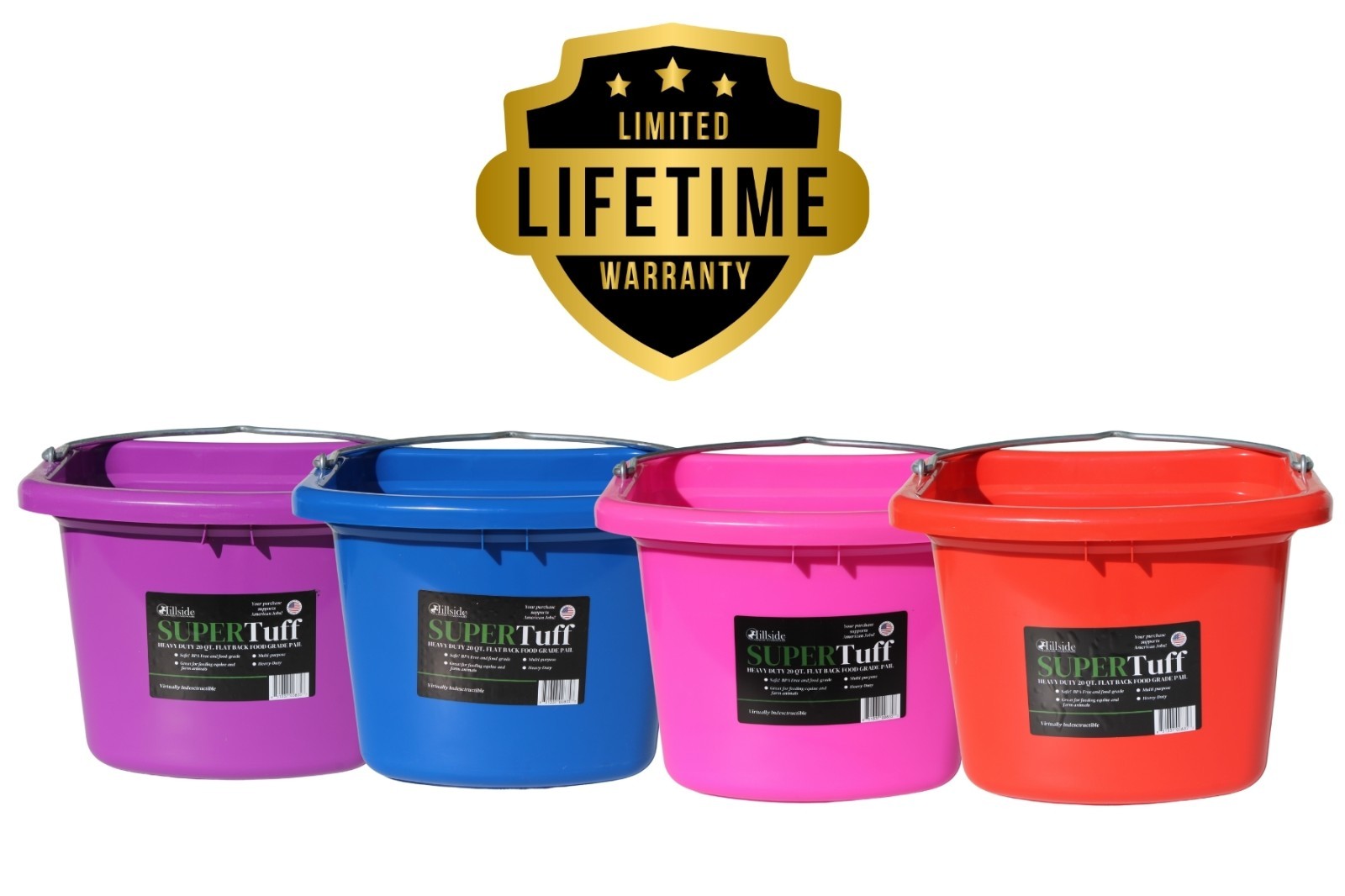 SuperTuff Heavy Duty Horse Water Bucket 5 Gallon Livestock Feeder Grey