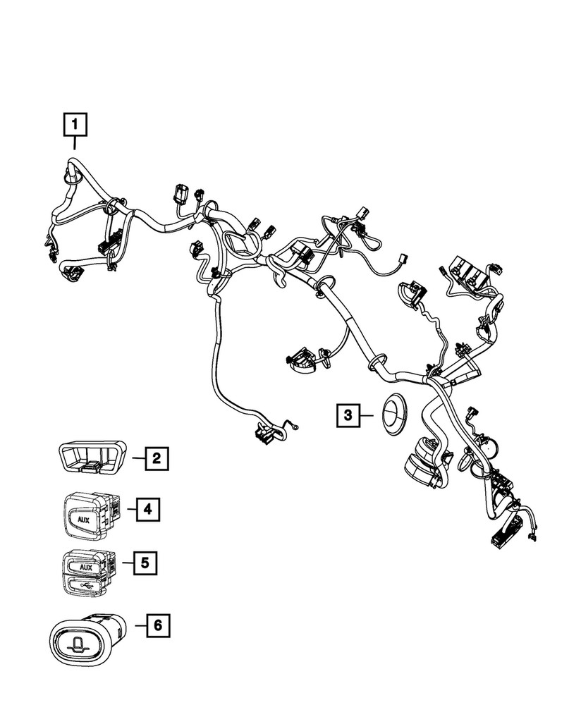 Genuine Mopar Instrument Panel Wiring 68216019AB