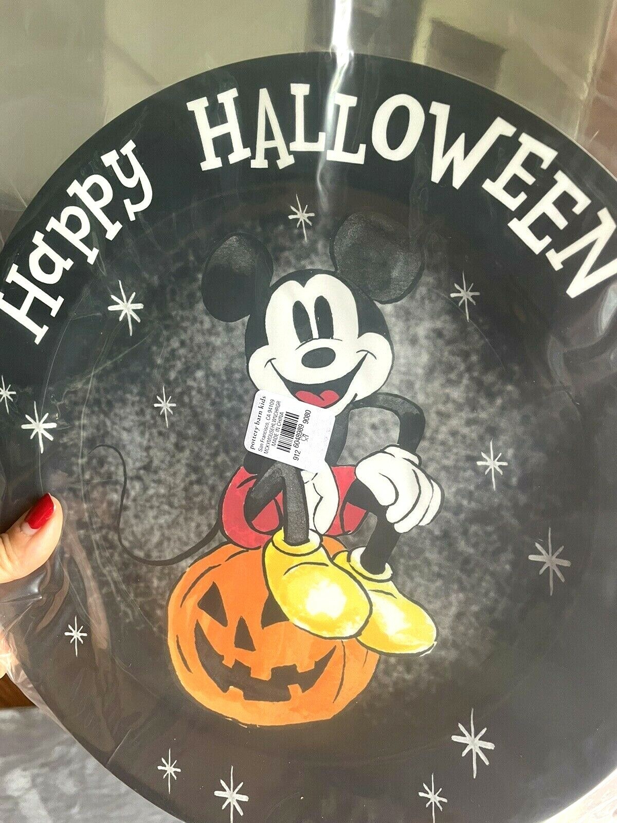 Disney Pottery Barn holiday Mickey Halloween Peanuts Dinner Party Plate SET 8 !