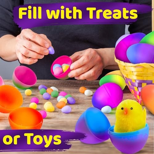 stargo Pack - Plastic Easter Eggs Empty 3.2” Large Plastic Eggs Fillable For 32