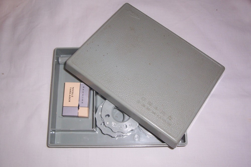 Sears Kenmore Sewing Machine Case w/ Pattern Cams Screwdrivers Needle Threader