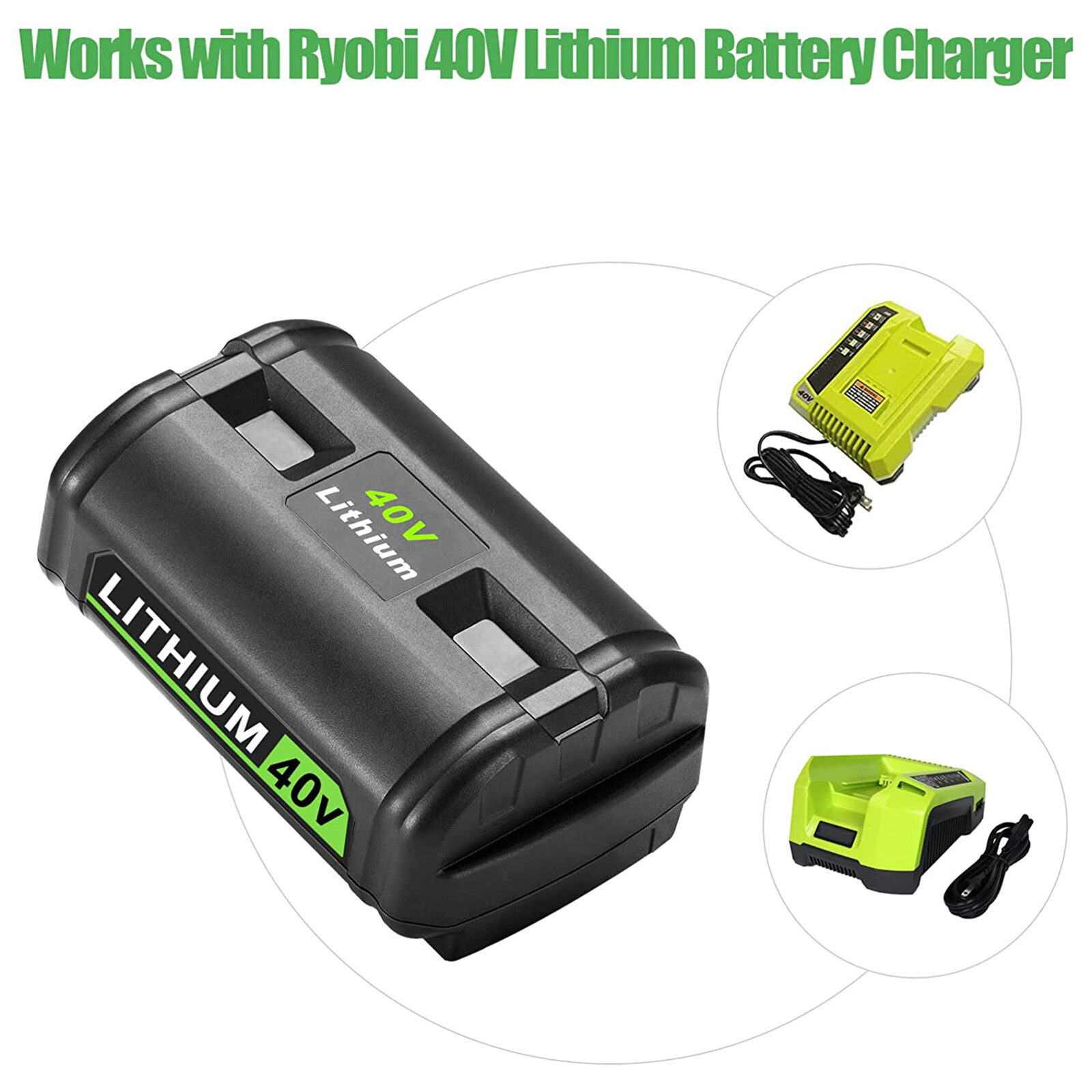 40V 6.0Ah Battery for Ryobi 40 Volt Lithium OP4050 OP40602 OP40261 OP4060 OP4030