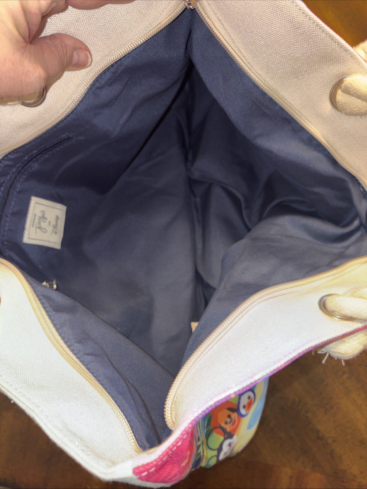 NEW Disney Cruise Line Joey Chou Tote Bag Blue Sorcerer Mickey Dumbo Tangled