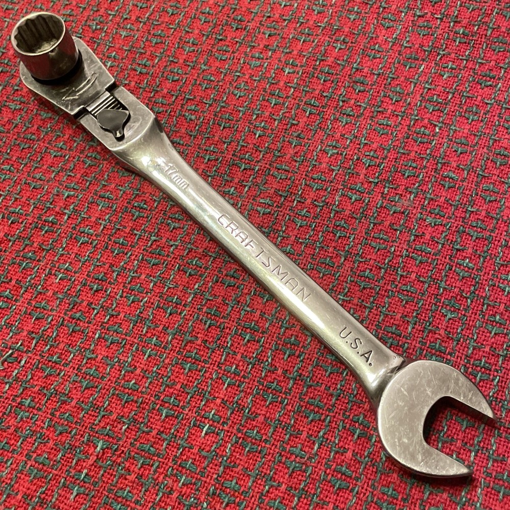 Craftsman 17mm Flex Ratcheting Wrench Locking Flex Head With Socket 42482 🇺🇸