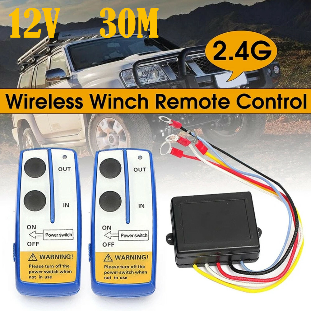 Wireless Winch Remote Control Kit 12V Receiver 150ft Twin Switch Handset Easy