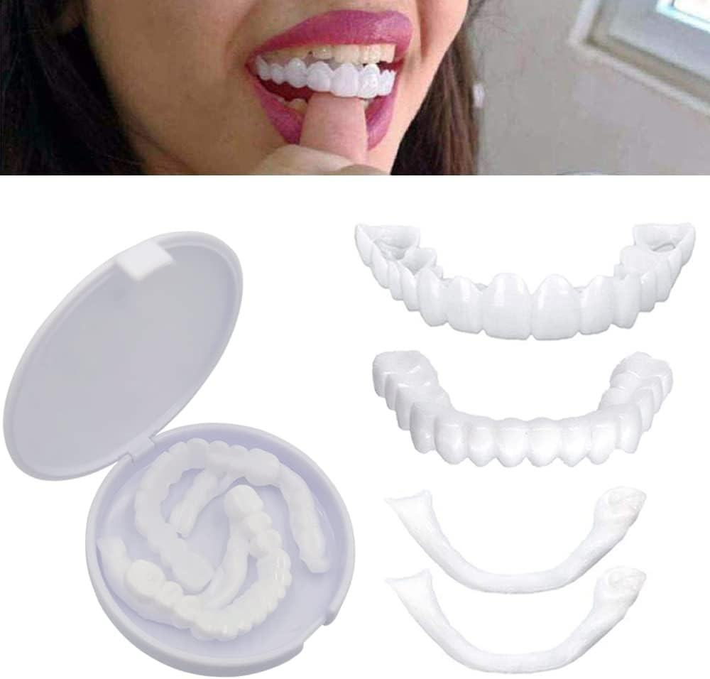 Top and Bottom Snap-On Fake Teeth Cover for Broken or Missing Teeth