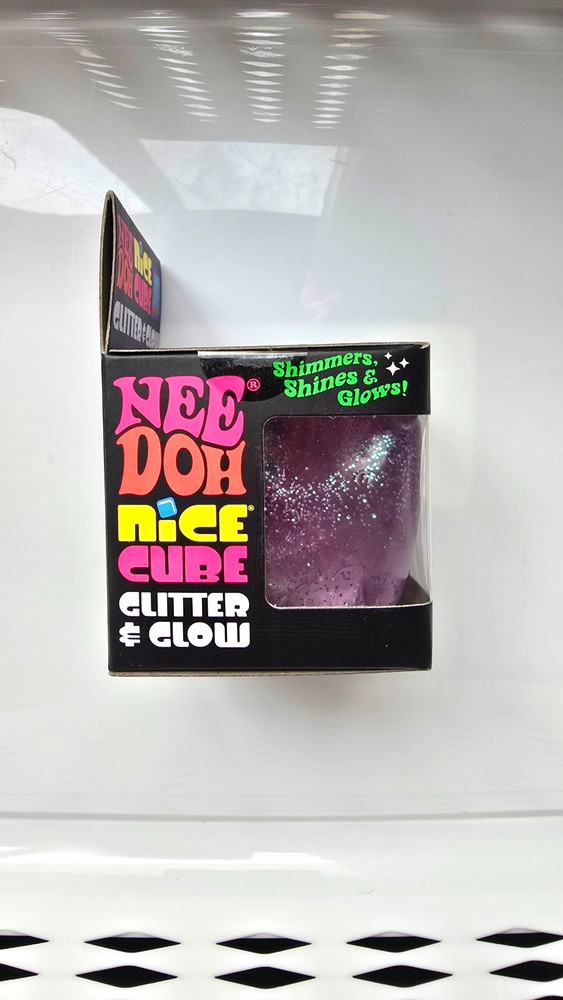 PURPLE NEEDOH NICE CUBE GLITTER & GLOW! NEW! SUPER SOLID SQUISH!