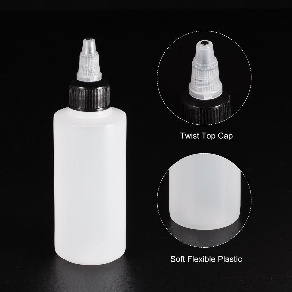 10Pcs 100ml Empty Squeeze Bottles Dispensing Bottle with Twist Top Cap
