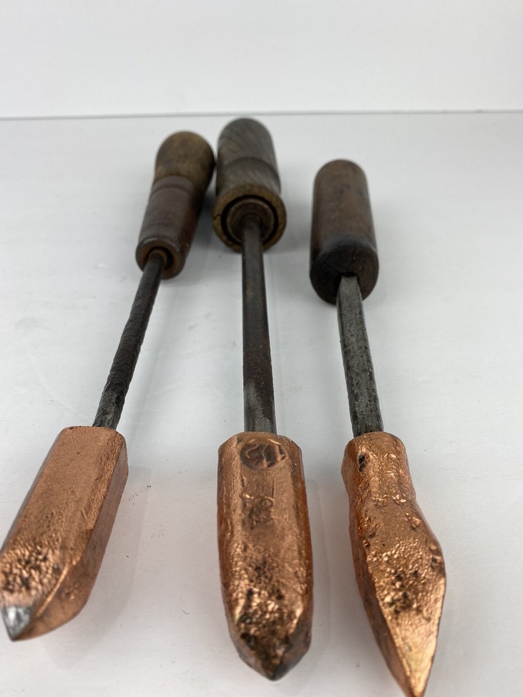 Three Vintage Copper Soldering Tips