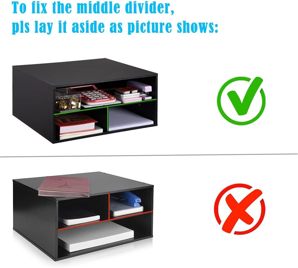 Printer Stand Desk 2 Tier Desktop Printer Stand W/ Paper Storage Printer Riser