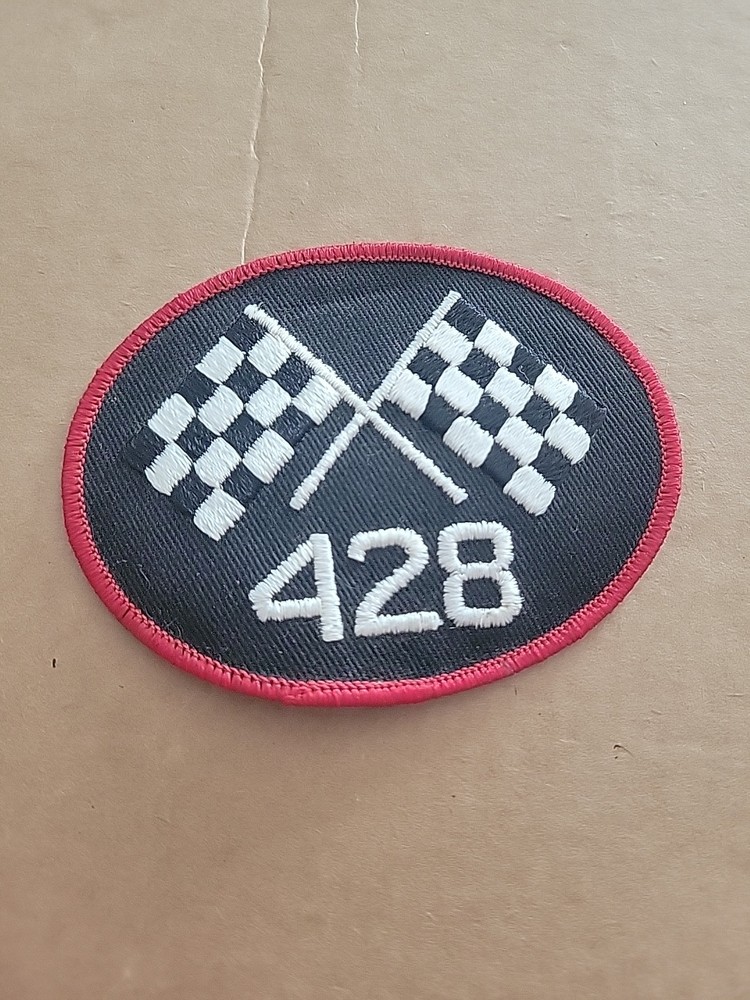 Vintage 428 Checkered Flag Patch 4" X 3"