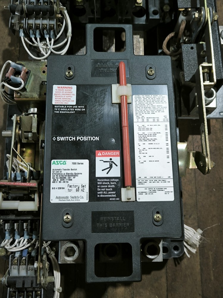 ASCO E7ACTSC30400N5XC Automatic Transfer Switch 400A 480V 50-60Hz