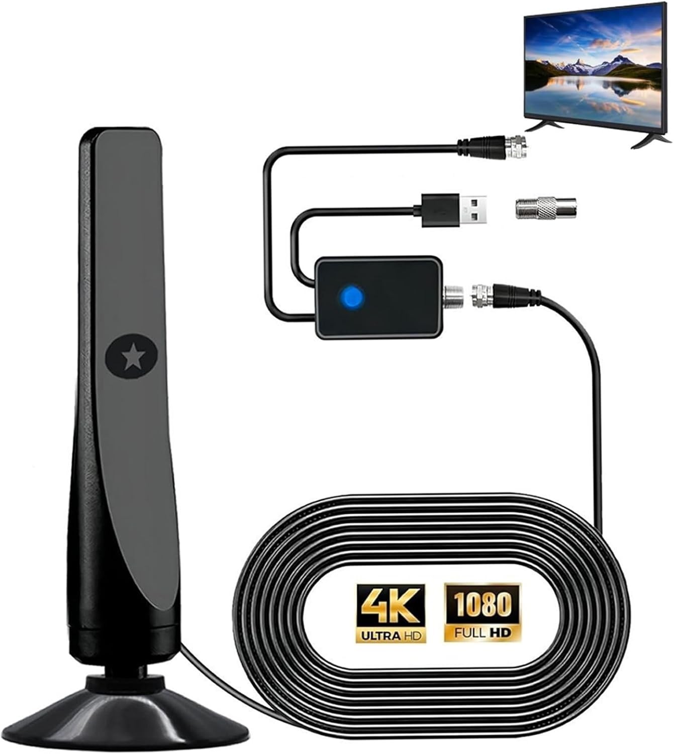 HDTV Antenna 2025 4k 8k 1080p Watch Free View HD Channels Digital Amplified New