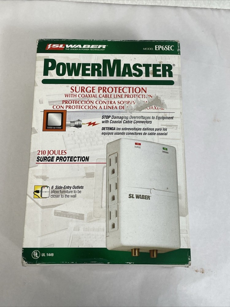 SL WABER POWER MASTER ELECTRONICS PROTECTOR SURGE PROTECTION