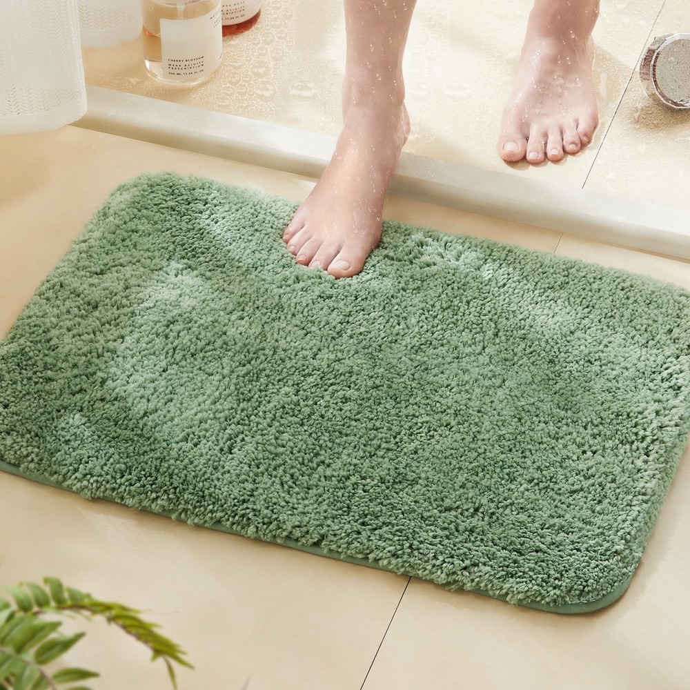 TECHMILLY Super Soft Shaggy Bathroom Rugs, 1'5" x 2' (Rectangular), Sage