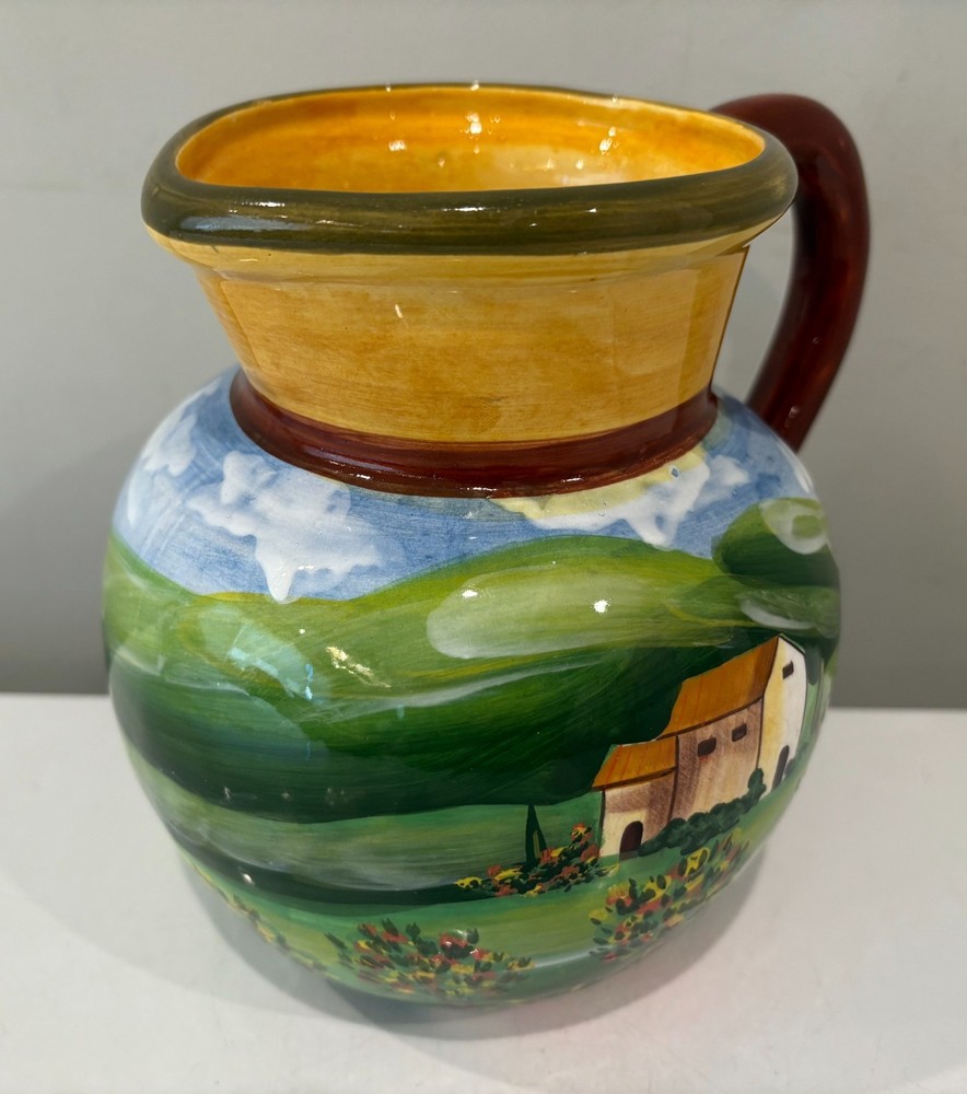 Provincial Ceramic Pottery Farmhouse Pitcher Jug