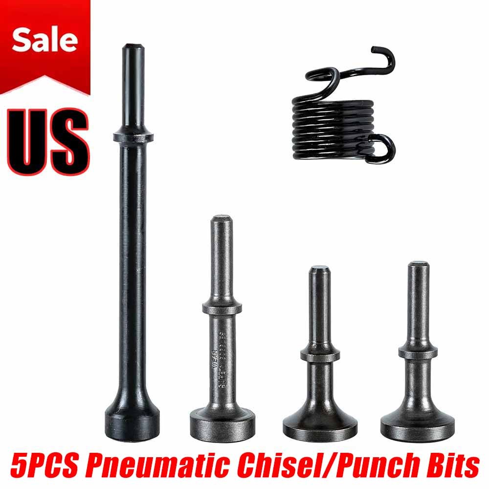 5 Pcs Air Hammer Bits Set 0.401 Shank Smoothing Pneumatic Air Hammer Chisel Bits