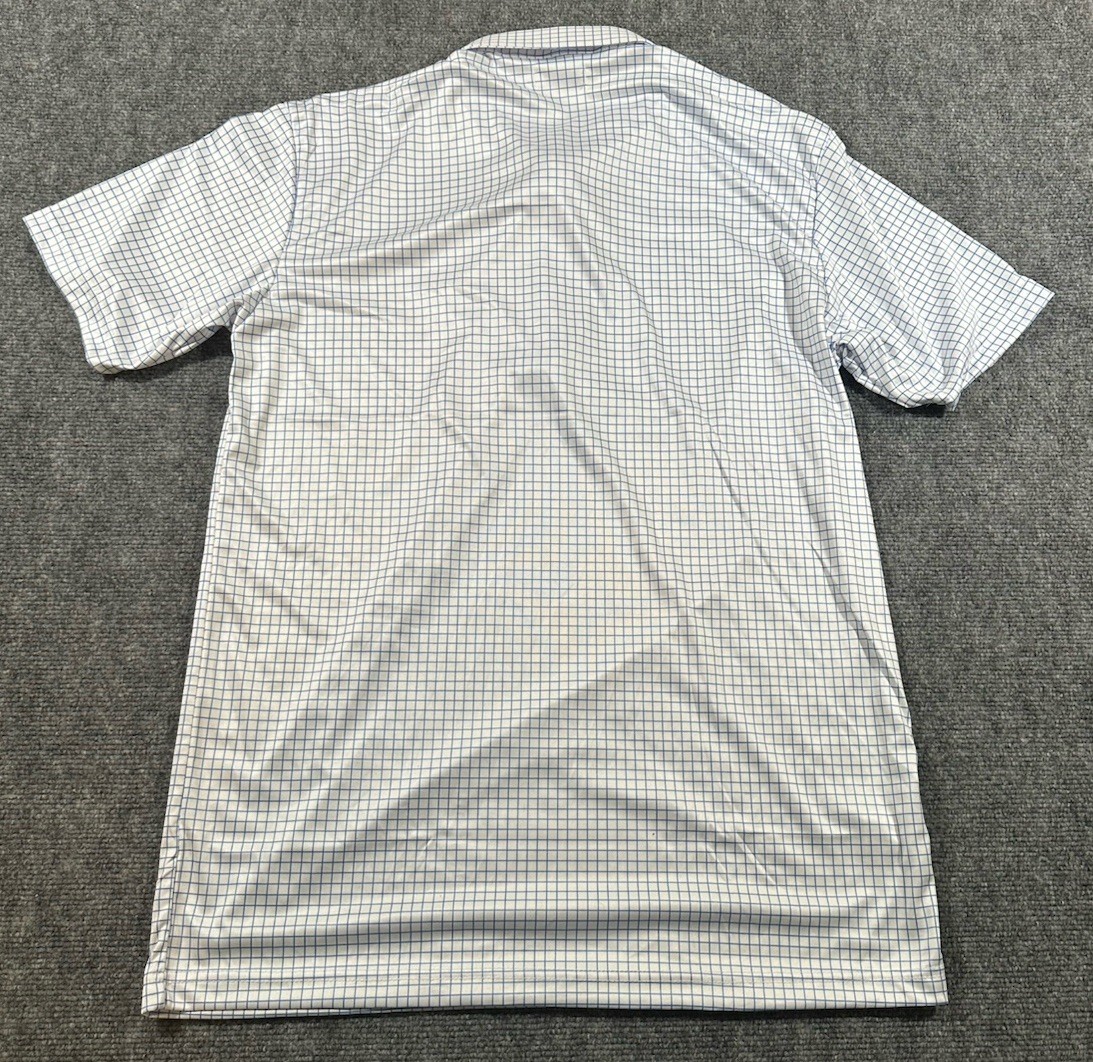 Collars and Co Dress Collar Polo Shirt Men L Blue White Plaid