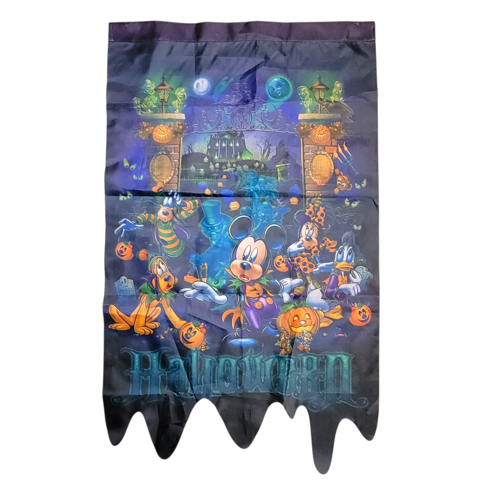 Disney Parks Haunted Mansion Halloween Garden Flag Banner Mickey Mouse Decor