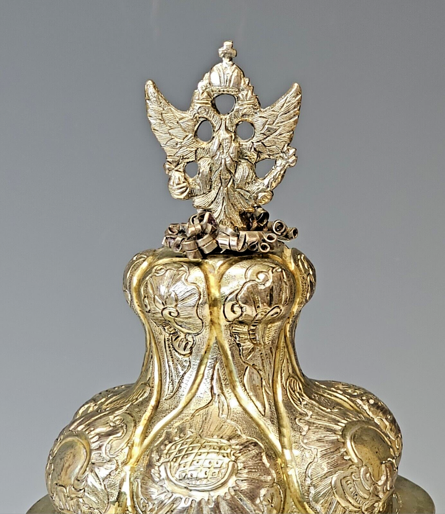 Rare Large 18C Russian Gilt Silver Chalice