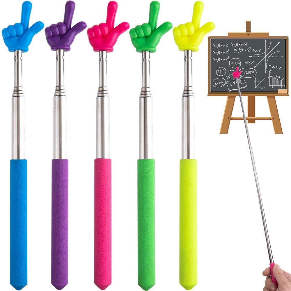 5 Pack Extendable Pointer Stick for Classroom School Kindergarten Elemtary