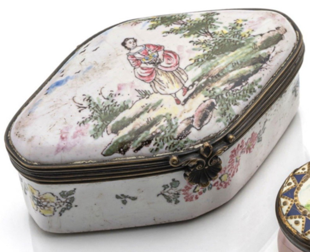 18th Century Copper Enameled Snuff Box