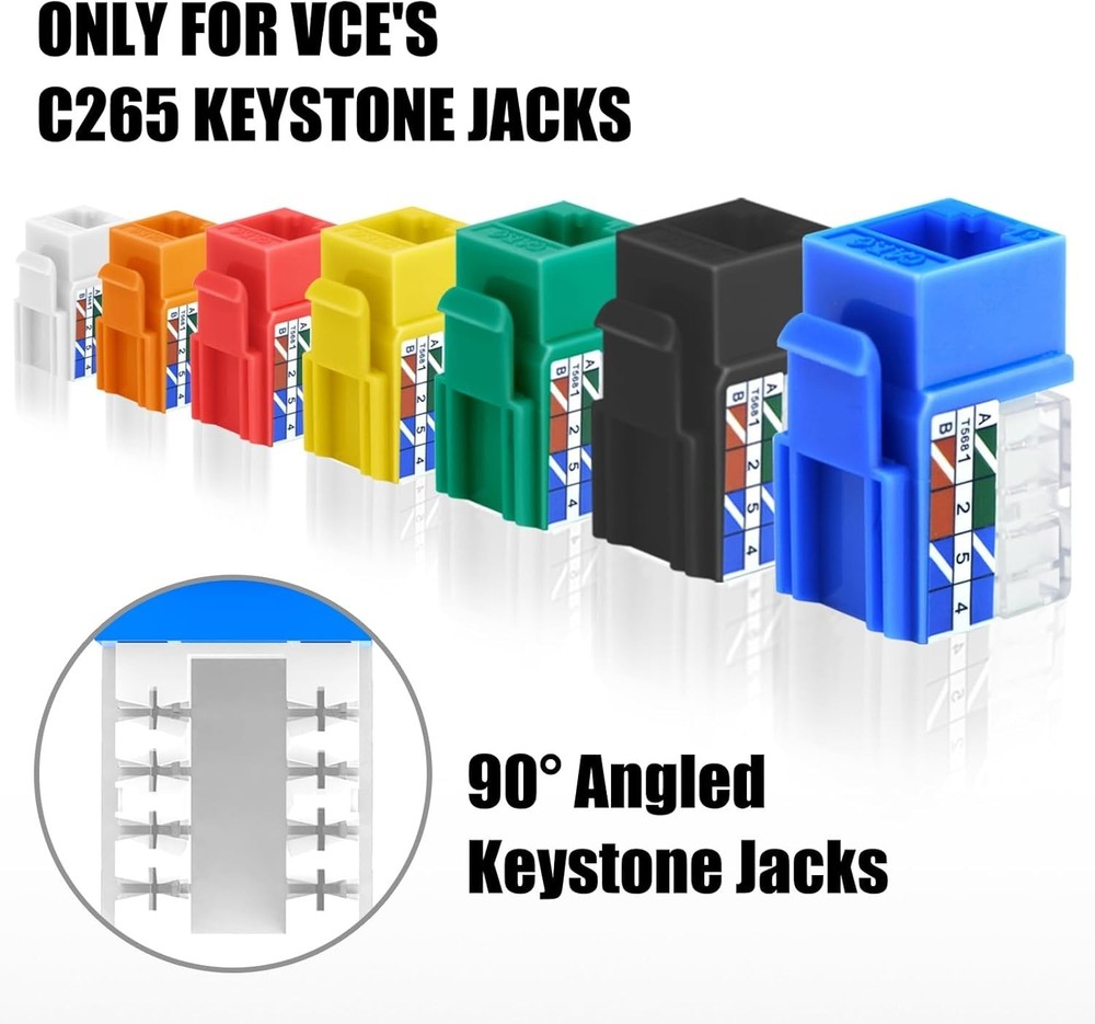 Speed Termination Tool for VCE 90-Degree Keystone Jacks Punch Down Network To...