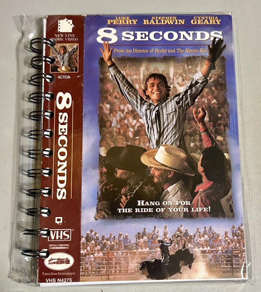 Handmade Repurposed Notebook Made From VHS Tape Cover 8 Seconds