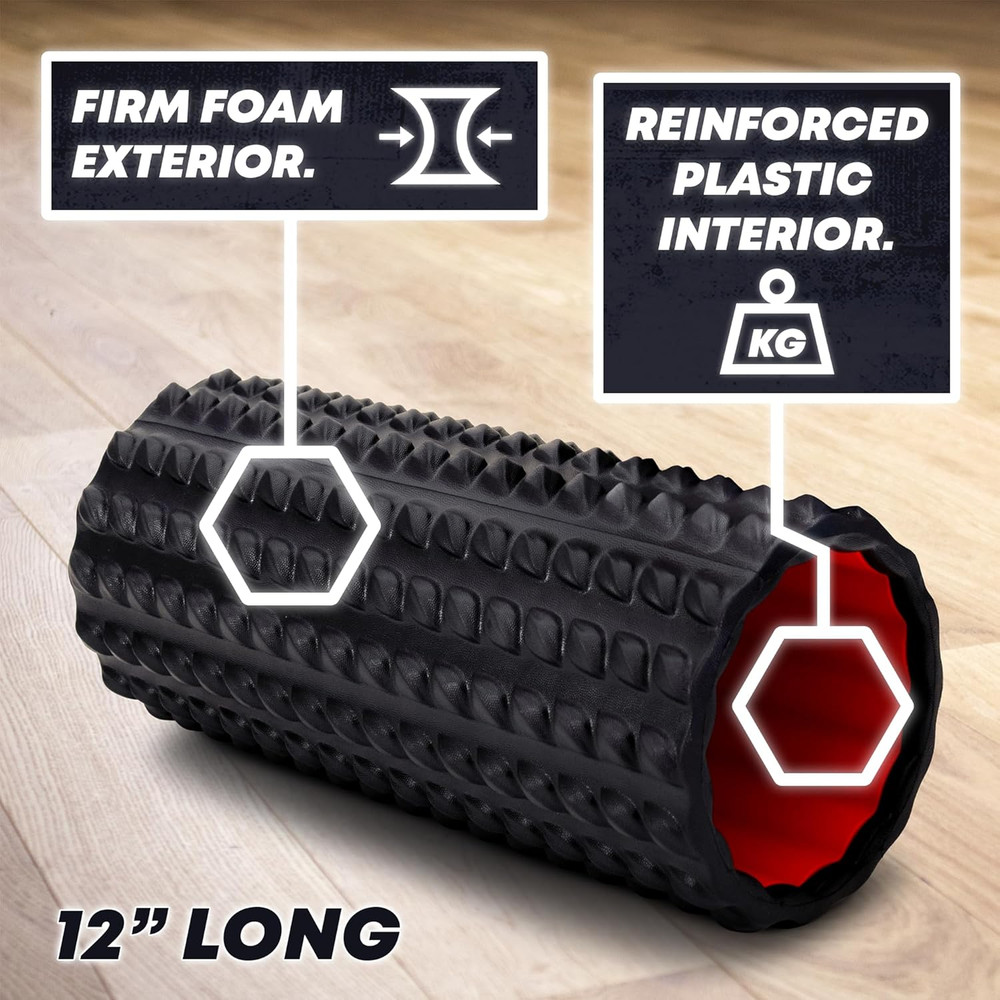 High Density Foam Roller for Physical Therapy – 12" High Density Exercise Roller