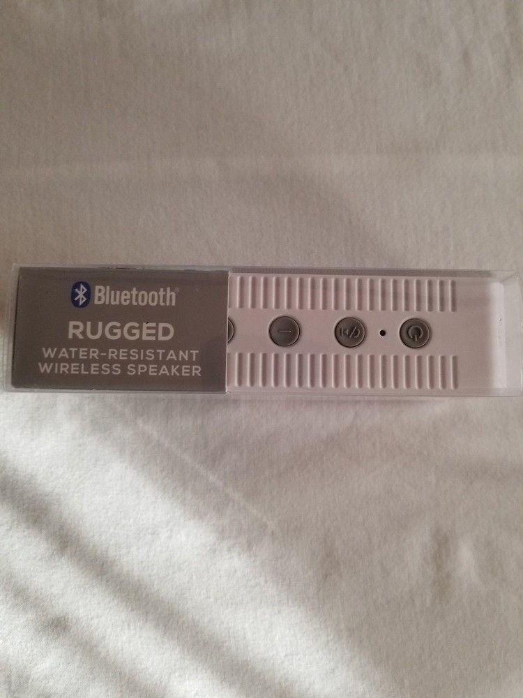 Bluetooth Rugged Water-Resistant White Wireless Speaker