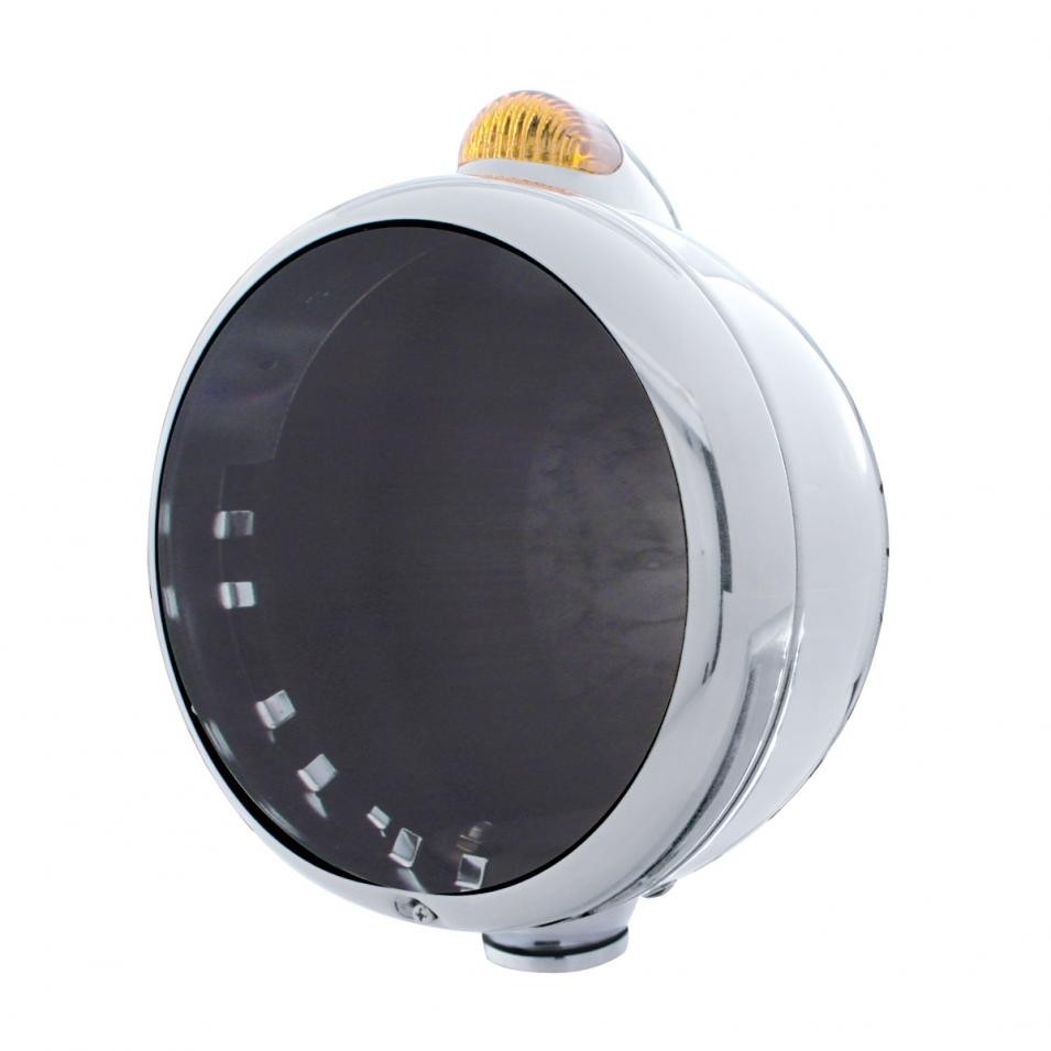 GUIDE Headlight, Dual Function, Stainless, Turn Signal - Amber LED/Amber Lens