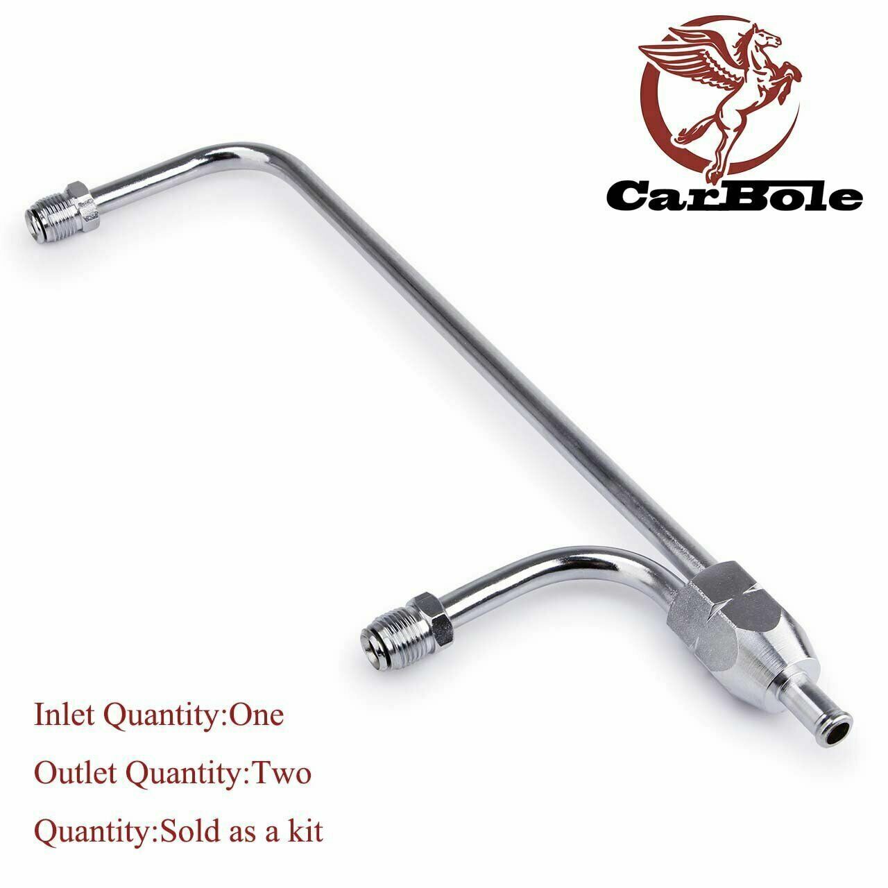 Chrome Dual Feed Fuel Line For Holley Carburetor 4150 Double Pumper Fit 3/8"Hose