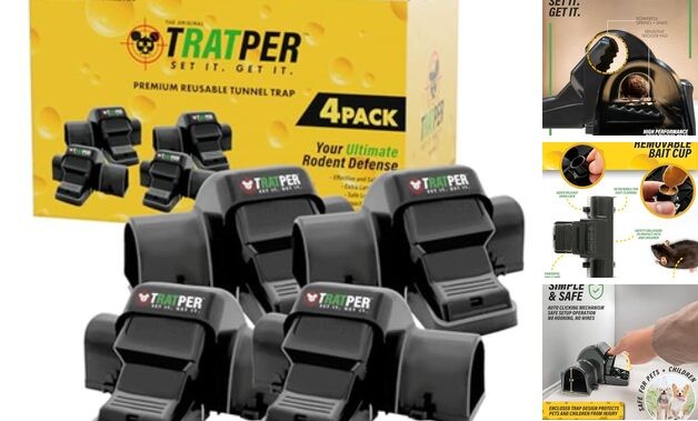 Rat and Chipmunk Traps. Prevents Accidental Triggering with Dual 4 Pack