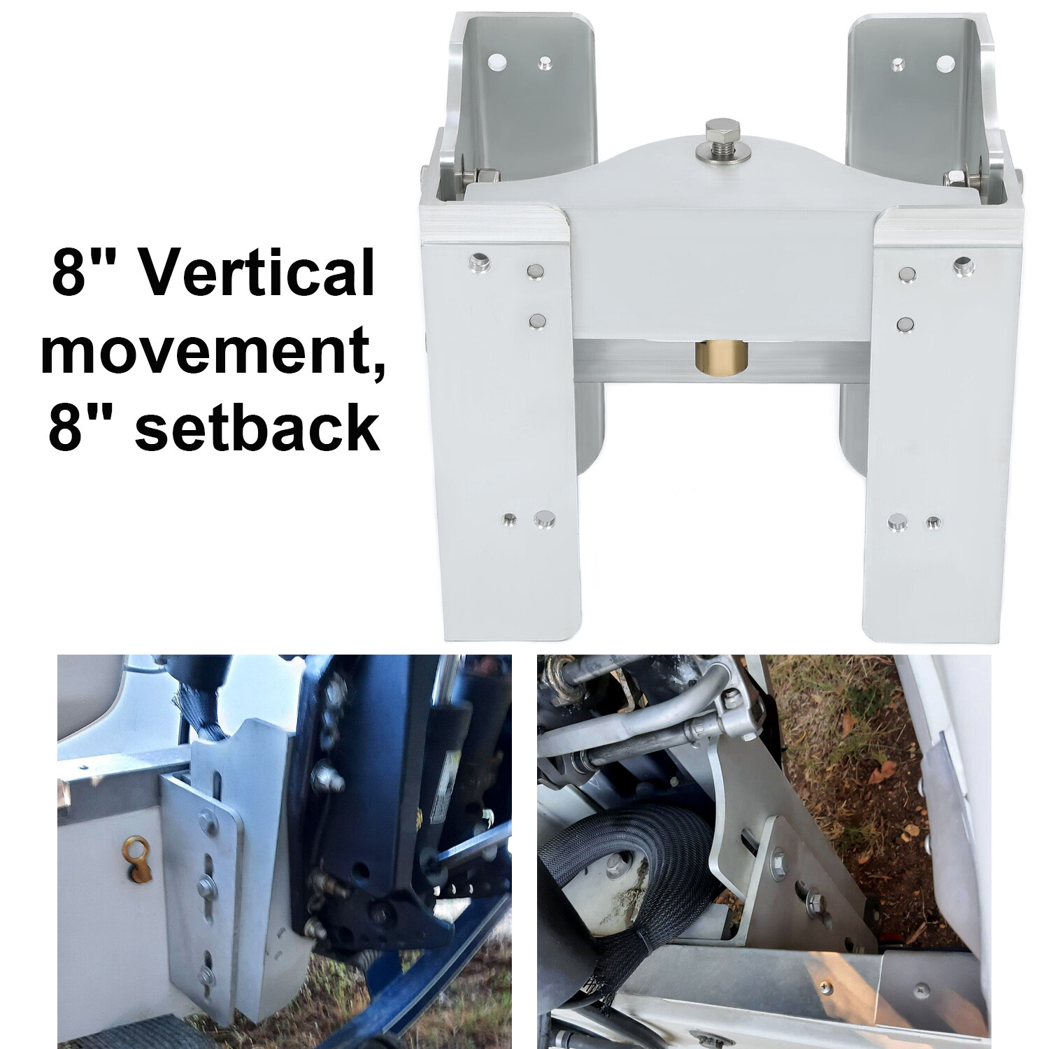 Aluminum 8'' Adjustable Outboard Boat Jack Plate Replacement JPL4800
