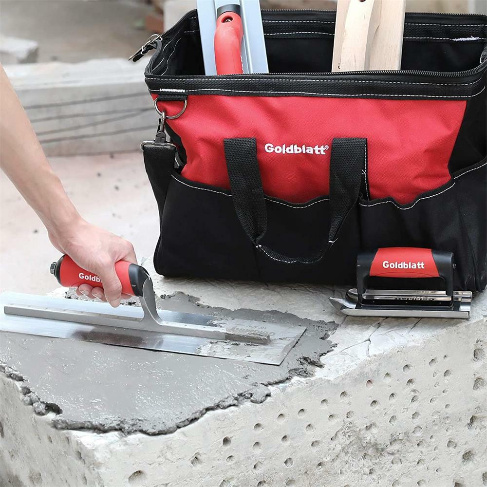Goldblatt 8 Pieces Masonry Hand Concrete And Cement Tools Set With 16'' Tool Bag