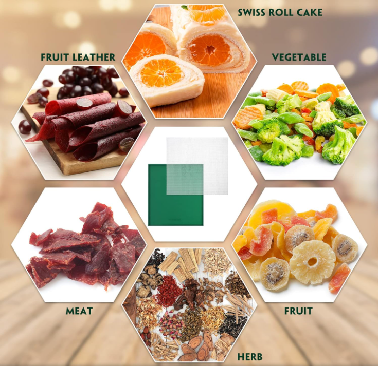 8Pcs Silicone Dehydrator Sheets & 10Pcs Mesh Dehydrator Mats Non Stick Reusable