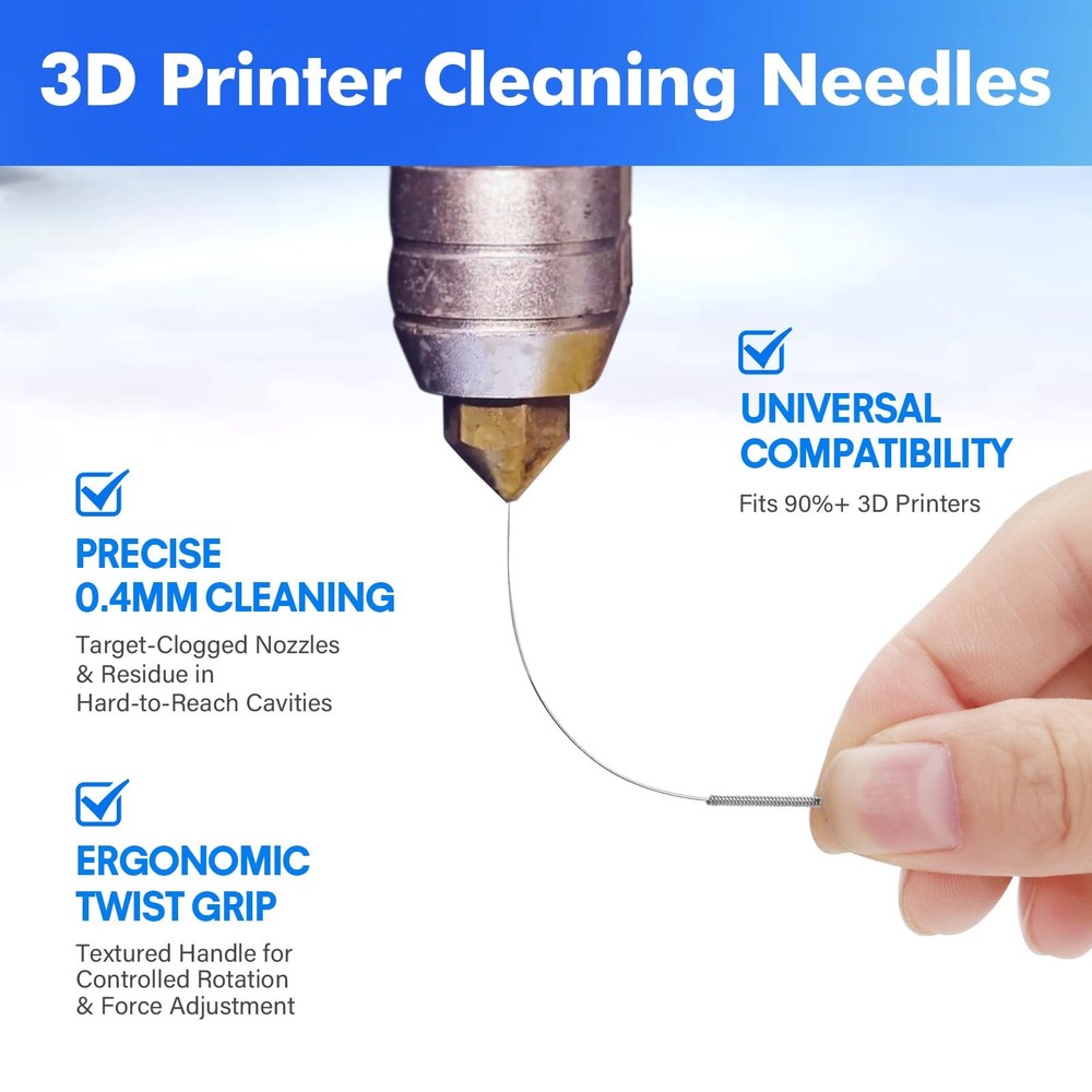 40Pcs 3D Printer Nozzle Cleaning Kit, Cleaner - 0.4mm...