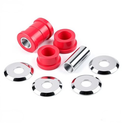 Polyurethane Handlebar Riser Bushings Red Compatible with Harley Chrome#Red