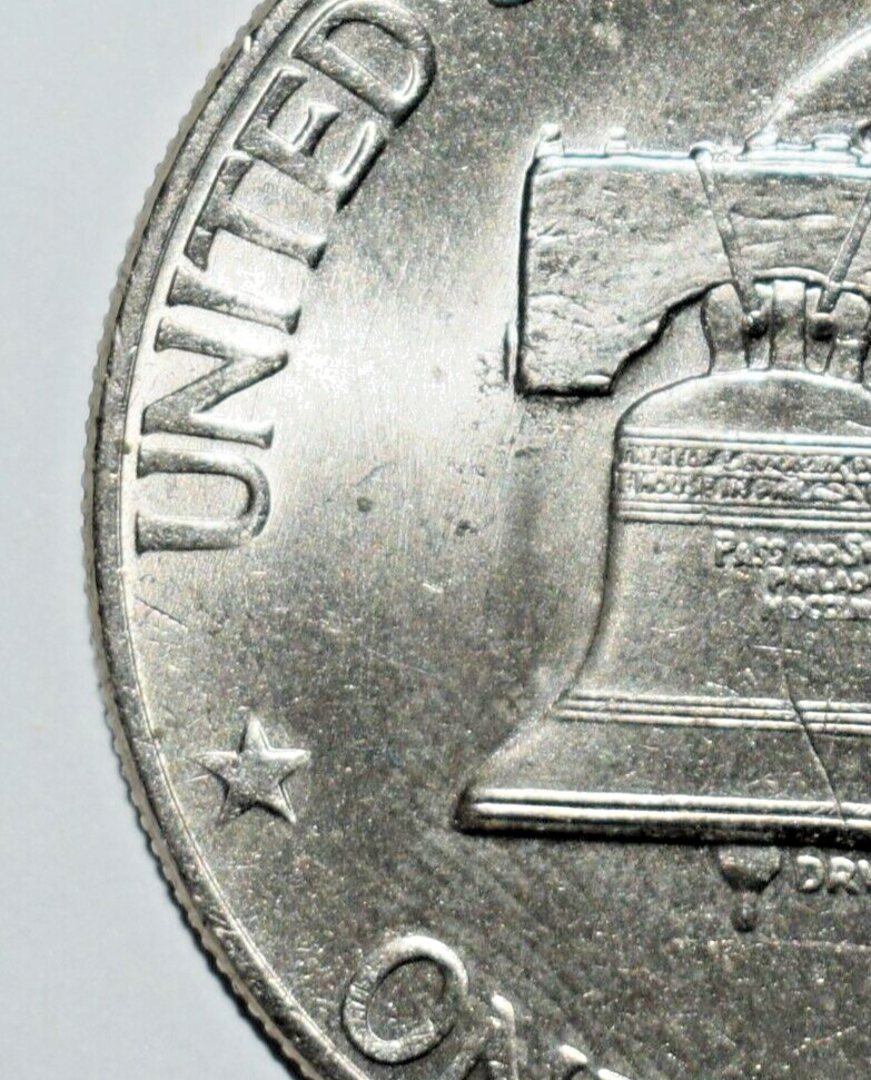 Bicentennial 1776-1975 Filled D Dual Date Eisenhour One Dollar Initials Error