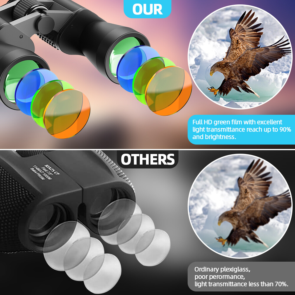 180x100 High Power Military Binoculars Day/Night Vision Waterproof Hunting +Case