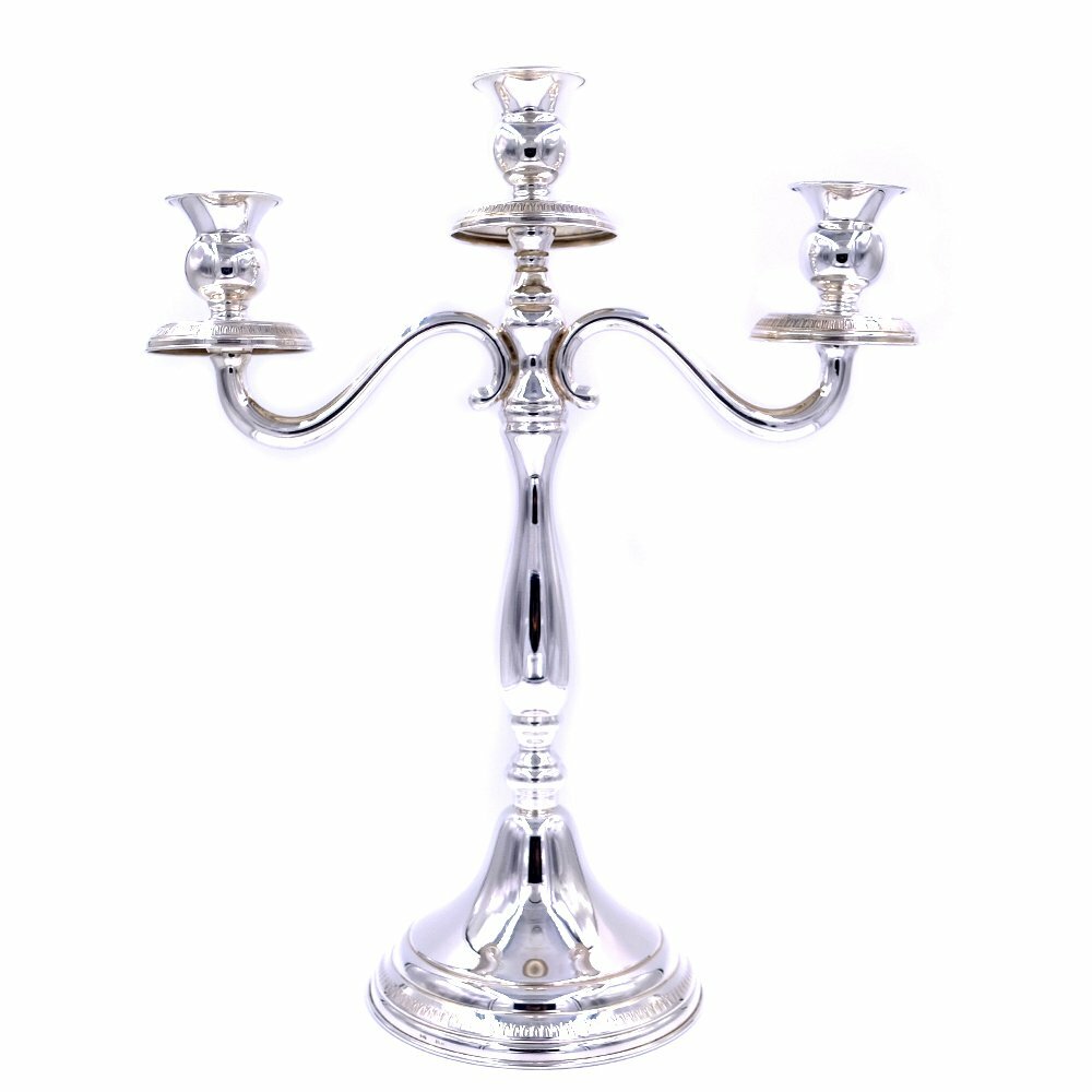 Italian Solid Silver Three Armed Candelabra Empire Style