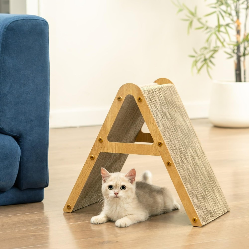 A-Frame Cat Scratcher Vertical & Horizontal Scratching pad for Multiple Cats,...