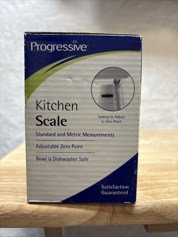 Progressive 17oz/500g Capacity Adjustable Zero Point Kitchen Scale - White