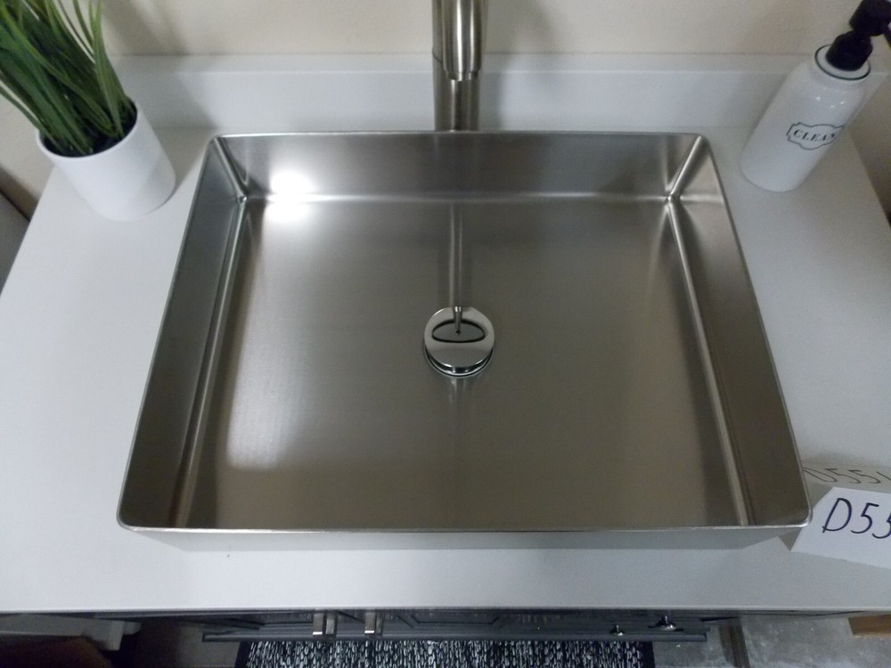 Eden Bath Rectangular Stainless Steel Vessel Sink (EB_SS002SV, D551)