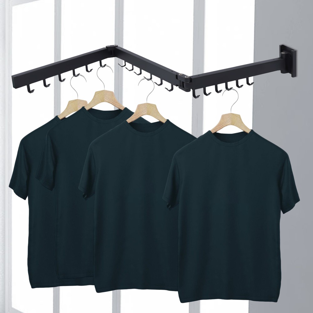 Retractable Laundry Drying Rack Tri-fold Clothes Drying Rack Wall Mount Folding
