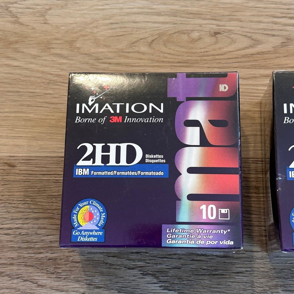 NEW IMATION 3.5"2 Sets Floppy Disks Diskettes 10 Pack IBM Formatted 1.44MB 2HD